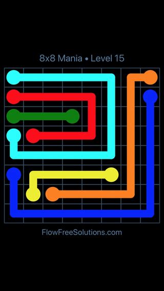 Flow Free 8x8 Mania Level 15 .